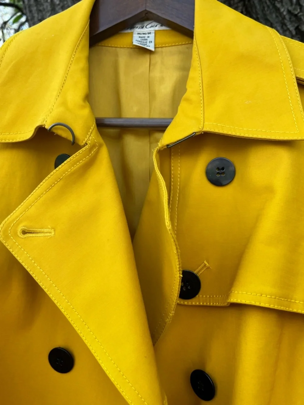 💛 Kenneth Cole Women’s Trench Coat – Mustard Yellow (Size M) - Picture 2 of 6